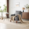 image:imageVINGLI MidCentury Accent Chairs Light Grey Upholstered Armchair Comfy Sofa Chair Reading Chair High Back Living Room Bedroom Furniture for Apartment