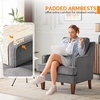 image:imageVINGLI MidCentury Accent Chairs Light Grey Upholstered Armchair Comfy Sofa Chair Reading Chair High Back Living Room Bedroom Furniture for Apartment