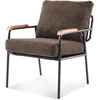 image:imageVINGLI MidCentury Modern Accent Armchiar for Small Space Small Comfy Upholstered Leisure Reading Chair with Wood Armrest for Bedroom Living Room Waiting Room Linen GreyLinen Expresso