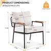 image:imageVINGLI MidCentury Modern Accent Armchiar for Small Space Small Comfy Upholstered Leisure Reading Chair with Wood Armrest for Bedroom Living Room Waiting Room Linen GreyLinen Beige