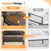 image:imageVINGLI MidCentury Modern Accent Armchiar for Small Space Small Comfy Upholstered Leisure Reading Chair with Wood Armrest for Bedroom Living Room Waiting Room Linen GreyLinen Expresso