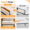 image:imageVINGLI MidCentury Modern Accent Armchiar for Small Space Small Comfy Upholstered Leisure Reading Chair with Wood Armrest for Bedroom Living Room Waiting Room Linen GreyLinen Beige