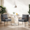 image:imageVINGLI MidCentury Modern Accent Armchiar for Small Space Small Comfy Upholstered Leisure Reading Chair with Wood Armrest for Bedroom Living Room Waiting Room Linen GreyLinen Grey