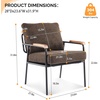 image:imageVINGLI MidCentury Modern Accent Armchiar for Small Space Small Comfy Upholstered Leisure Reading Chair with Wood Armrest for Bedroom Living Room Waiting Room Linen GreyLinen Expresso