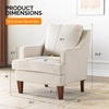 image:imageVINGLI MidCentury Modern Accent Chair Beige Upholstered Armchair Comfy Sofa Chair Reading Chair High Back for Living Room Bedroom Furniture Apartment1