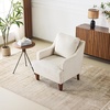 image:imageVINGLI MidCentury Modern Accent Chair Beige Upholstered Armchair Comfy Sofa Chair Reading Chair High Back for Living Room Bedroom Furniture Apartment1
