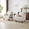 image:imageVINGLI MidCentury Modern Accent Chair Beige Upholstered Armchair Comfy Sofa Chair Reading Chair High Back for Living Room Bedroom Furniture Apartment2