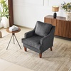 image:imageVINGLI MidCentury Modern Accent Chair Black Upholstered Armchair Comfy Sofa Chair Reading Chair High Back for Living Room Bedroom Furniture Apartment1