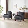 image:imageVINGLI MidCentury Modern Accent Chair Black Upholstered Armchair Comfy Sofa Chair Reading Chair High Back for Living Room Bedroom Furniture Apartment2