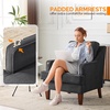 image:imageVINGLI MidCentury Modern Accent Chair Black Upholstered Armchair Comfy Sofa Chair Reading Chair High Back for Living Room Bedroom Furniture Apartment2