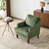 image:imageVINGLI MidCentury Modern Accent Chair Green Upholstered Armchair Comfy Sofa Chair Reading Chair High Back for Living Room Bedroom Furniture Apartment