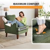 image:imageVINGLI MidCentury Modern Accent Chair Green Upholstered Armchair Comfy Sofa Chair Reading Chair High Back for Living Room Bedroom Furniture Apartment