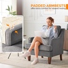 image:imageVINGLI MidCentury Modern Accent Chairs Set of 2 Light Grey Upholstered Armchair Comfy Sofa Chairs Reading Chair High Back for Living Room Bedroom Furniture Apartment