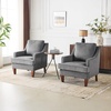 image:imageVINGLI MidCentury Modern Accent Chairs Set of 2 Light Grey Upholstered Armchair Comfy Sofa Chairs Reading Chair High Back for Living Room Bedroom Furniture Apartment