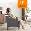 image:imageVINGLI MidCentury Modern Accent Chairs Set of 2 Light Grey Upholstered Armchair Comfy Sofa Chairs Reading Chair High Back for Living Room Bedroom Furniture Apartment