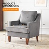image:imageVINGLI MidCentury Modern Accent Chairs Set of 2 Light Grey Upholstered Armchair Comfy Sofa Chairs Reading Chair High Back for Living Room Bedroom Furniture Apartment