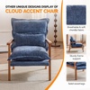 image:imageVINGLI MidCentury Modern Cloud Accent Armchair with Lumbar Pillow 63 Thick Seat Cushion Comfortable Reading Chair with Wooden ArmrestsBoho Lounge Chair for Bedroom Living Room Chenille GreyChenille Gray Blue