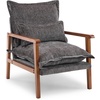 image:imageVINGLI MidCentury Modern Cloud Accent Armchair with Lumbar Pillow 63 Thick Seat Cushion Comfortable Reading Chair with Wooden ArmrestsBoho Lounge Chair for Bedroom Living Room Chenille GreyChenille Grey