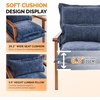image:imageVINGLI MidCentury Modern Cloud Accent Armchair with Lumbar Pillow 63 Thick Seat Cushion Comfortable Reading Chair with Wooden ArmrestsBoho Lounge Chair for Bedroom Living Room Chenille GreyChenille Gray Blue