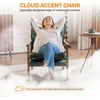 image:imageVINGLI MidCentury Modern Cloud Accent Armchair with Lumbar Pillow 63 Thick Seat Cushion Comfortable Reading Chair with Wooden ArmrestsBoho Lounge Chair for Bedroom Living Room Chenille GreyChenille Dark Green