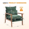 image:imageVINGLI MidCentury Modern Cloud Accent Armchair with Lumbar Pillow 63 Thick Seat Cushion Comfortable Reading Chair with Wooden ArmrestsBoho Lounge Chair for Bedroom Living Room Chenille GreyChenille Dark Green