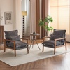 image:imageVINGLI MidCentury Modern Cloud Accent Armchair with Lumbar Pillow 63 Thick Seat Cushion Comfortable Reading Chair with Wooden ArmrestsBoho Lounge Chair for Bedroom Living Room Chenille GreyChenille Grey