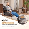 image:imageVINGLI MidCentury Modern Cloud Accent Armchair with Lumbar Pillow 63 Thick Seat Cushion Comfortable Reading Chair with Wooden ArmrestsBoho Lounge Chair for Bedroom Living Room Chenille GreyChenille Grey