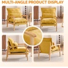 image:imageVINGLI MidCentury Modern Cloud Accent Armchair with Lumbar Pillow 63 Thick Seat Cushion Comfortable Reading Chair with Wooden ArmrestsBoho Lounge Chair for Bedroom Living Room Chenille GreyChenille Yellow