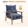 image:imageVINGLI MidCentury Modern Cloud Accent Armchair with Lumbar Pillow 63 Thick Seat Cushion Comfortable Reading Chair with Wooden ArmrestsBoho Lounge Chair for Bedroom Living Room Chenille GreyChenille Gray Blue