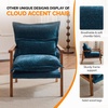 image:imageVINGLI MidCentury Modern Cloud Accent Armchair with Lumbar Pillow 63 Thick Seat Cushion Comfortable Reading Chair with Wooden ArmrestsBoho Lounge Chair for Bedroom Living Room Chenille GreyChenille Teal
