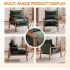 image:imageVINGLI MidCentury Modern Cloud Accent Armchair with Lumbar Pillow 63 Thick Seat Cushion Comfortable Reading Chair with Wooden ArmrestsBoho Lounge Chair for Bedroom Living Room Chenille GreyChenille Dark Green