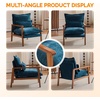 image:imageVINGLI MidCentury Modern Cloud Accent Armchair with Lumbar Pillow 63 Thick Seat Cushion Comfortable Reading Chair with Wooden ArmrestsBoho Lounge Chair for Bedroom Living Room Chenille GreyChenille Teal
