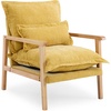 image:imageVINGLI MidCentury Modern Cloud Accent Armchair with Lumbar Pillow 63 Thick Seat Cushion Comfortable Reading Chair with Wooden ArmrestsBoho Lounge Chair for Bedroom Living Room Chenille GreyChenille Yellow