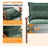 image:imageVINGLI MidCentury Modern Cloud Accent Armchair with Lumbar Pillow 63 Thick Seat Cushion Comfortable Reading Chair with Wooden ArmrestsBoho Lounge Chair for Bedroom Living Room Chenille GreyChenille Dark Green