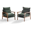 image:imageVINGLI MidCentury Modern Cloud Accent Armchair with Lumbar Pillow 63 Thick Seat Cushion Comfortable Reading Chair with Wooden ArmrestsBoho Lounge Chair for Bedroom Living Room Chenille GreyChenille Dark Green