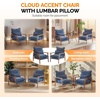image:imageVINGLI MidCentury Modern Cloud Accent Armchair with Lumbar Pillow 63 Thick Seat Cushion Comfortable Reading Chair with Wooden ArmrestsBoho Lounge Chair for Bedroom Living Room Chenille GreyChenille Gray Blue