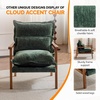 image:imageVINGLI MidCentury Modern Cloud Accent Armchair with Lumbar Pillow 63 Thick Seat Cushion Comfortable Reading Chair with Wooden ArmrestsBoho Lounge Chair for Bedroom Living Room Chenille GreyChenille Dark Green