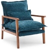 image:imageVINGLI MidCentury Modern Cloud Accent Armchair with Lumbar Pillow 63 Thick Seat Cushion Comfortable Reading Chair with Wooden ArmrestsBoho Lounge Chair for Bedroom Living Room Chenille GreyChenille Teal