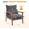 image:imageVINGLI MidCentury Modern Cloud Accent Armchair with Lumbar Pillow 63 Thick Seat Cushion Comfortable Reading Chair with Wooden ArmrestsBoho Lounge Chair for Bedroom Living Room Chenille GreyChenille Grey
