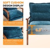 image:imageVINGLI MidCentury Modern Cloud Accent Armchair with Lumbar Pillow 63 Thick Seat Cushion Comfortable Reading Chair with Wooden ArmrestsBoho Lounge Chair for Bedroom Living Room Chenille GreyChenille Teal