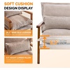 image:imageVINGLI MidCentury Modern Cloud Accent Armchair with Lumbar Pillow 63 Thick Seat Cushion Comfortable Reading Chair with Wooden ArmrestsBoho Lounge Chair for Bedroom Living Room Chenille GreyChenille Khaki