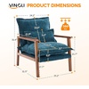 image:imageVINGLI MidCentury Modern Cloud Accent Armchair with Lumbar Pillow 63 Thick Seat Cushion Comfortable Reading Chair with Wooden ArmrestsBoho Lounge Chair for Bedroom Living Room Chenille GreyChenille Teal