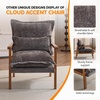 image:imageVINGLI MidCentury Modern Cloud Accent Armchair with Lumbar Pillow 63 Thick Seat Cushion Comfortable Reading Chair with Wooden ArmrestsBoho Lounge Chair for Bedroom Living Room Chenille GreyChenille Grey