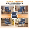 image:imageVINGLI MidCentury Modern Cloud Accent Armchair with Lumbar Pillow 63 Thick Seat Cushion Comfortable Reading Chair with Wooden ArmrestsBoho Lounge Chair for Bedroom Living Room Chenille GreyChenille Gray Blue