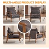 image:imageVINGLI MidCentury Modern Cloud Accent Armchair with Lumbar Pillow 63 Thick Seat Cushion Comfortable Reading Chair with Wooden ArmrestsBoho Lounge Chair for Bedroom Living Room Chenille GreyChenille Grey