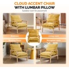 image:imageVINGLI MidCentury Modern Cloud Accent Armchair with Lumbar Pillow 63 Thick Seat Cushion Comfortable Reading Chair with Wooden ArmrestsBoho Lounge Chair for Bedroom Living Room Chenille GreyChenille Yellow