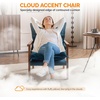 image:imageVINGLI MidCentury Modern Cloud Accent Armchair with Lumbar Pillow 63 Thick Seat Cushion Comfortable Reading Chair with Wooden ArmrestsBoho Lounge Chair for Bedroom Living Room Chenille GreyChenille Teal