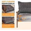 image:imageVINGLI MidCentury Modern Cloud Accent Armchair with Lumbar Pillow 63 Thick Seat Cushion Comfortable Reading Chair with Wooden ArmrestsBoho Lounge Chair for Bedroom Living Room Chenille GreyChenille Grey