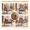 image:imageVINGLI MidCentury Modern Cloud Accent Armchair with Lumbar Pillow 63 Thick Seat Cushion Comfortable Reading Chair with Wooden ArmrestsBoho Lounge Chair for Bedroom Living Room Chenille GreyChenille Khaki