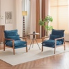 image:imageVINGLI MidCentury Modern Cloud Accent Armchair with Lumbar Pillow 63 Thick Seat Cushion Comfortable Reading Chair with Wooden ArmrestsBoho Lounge Chair for Bedroom Living Room Chenille GreyChenille Teal